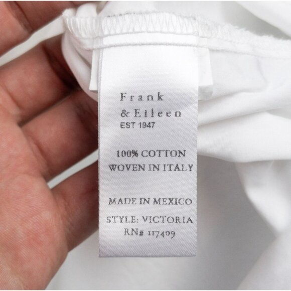 Frank & Eileen Victoria Tuxedo Blouse Womens XL White Oversized Cotton Button-Up - Picture 9 of 13